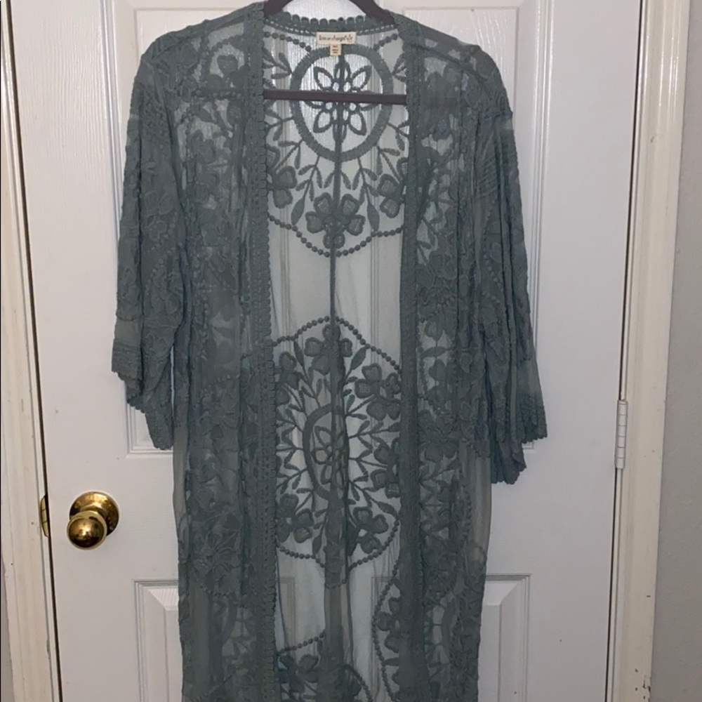 blue lace cardigan